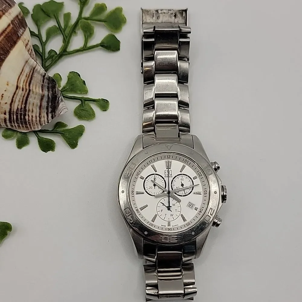 Esq By Movado Chronograph Stainless Steel Mens Watch